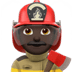 👨🏿‍🚒 man firefighter: dark skin tone display on Apple